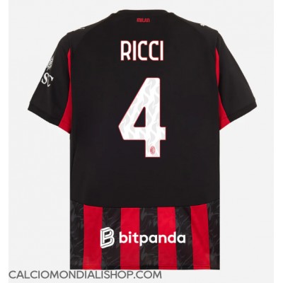 Maglie da calcio AC Milan Samuele Ricci #4 Prima Maglia 2025-26 Manica Corta Maglie da calcio AC Milan Samuele Ricci #4 Prima Maglia 2025-26 Manica Corta